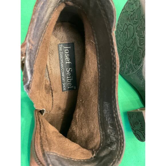 Josef Seibel Brown leather Britney 02 ankle boots 37 (US 6) Made in Germany - Picture 12 of 16